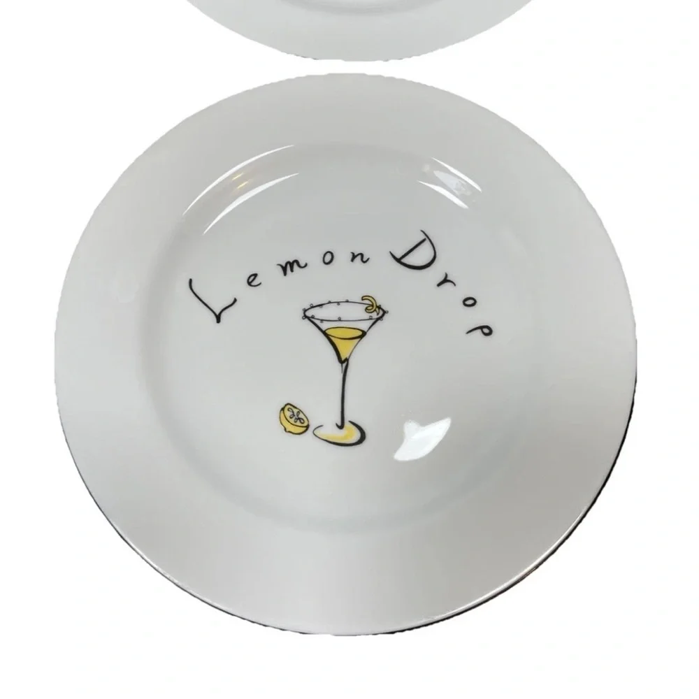 Pottery Barn Appetizer Hors D’oeuvres Plate Set Martini Cocktail Dinner Party